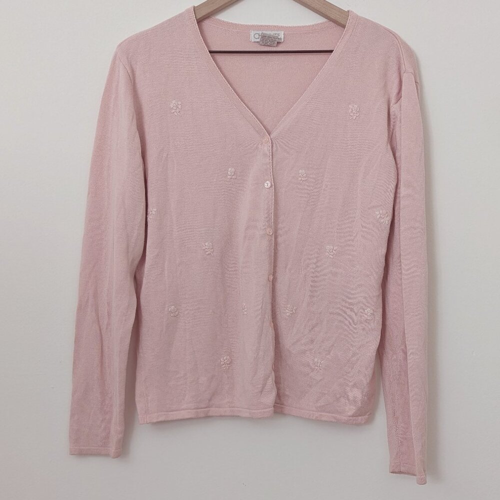Cherokee Vintage Floral Embroidered Cardigan
